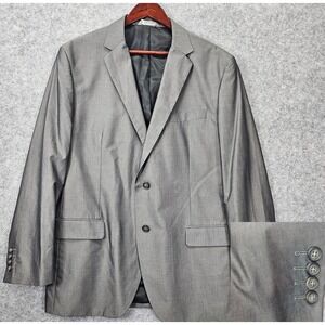 Mens Cotton Blazer 42R M Silver Gray Light Summer Sport Jacket MERONA Collection